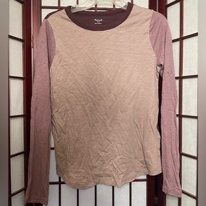 Whisper Cotton Crewneck Long-Sleeve in Colorblock